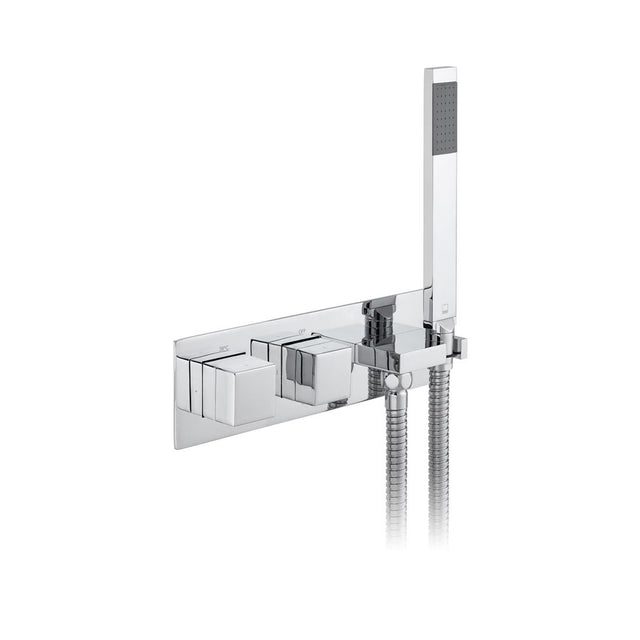 Vado Tablet Io Notion 2 Outlet Thermostatic Shower Valve with All-Flow and Integrated Mini Kit - Polished Chrome - TAB-148/2WO-NOT-CP