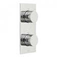 Vado Omika One Outlet chrome thermostatic shower valve with two handles and vertical tablet design