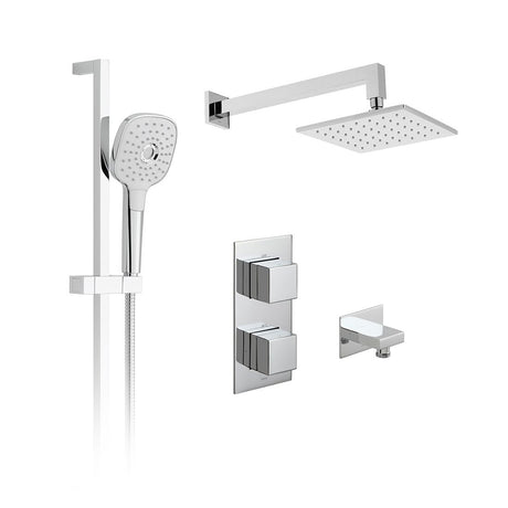 Vado Tablet Notion 2 Outlet Thermostatic Shower Set with Riser Rail - Chrome - TAB-1720/NOT-ORA-CP