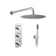 Vado Tablet 2 Outlet Concealed Thermostatic Valve with Fixed Shower Head and Slide Rail Shower Kit - Chrome - TAB-1743/ALT-CP