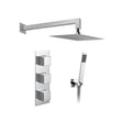 Vado Tablet 2 Outlet Concealed Thermostatic Shower Valve with Fixed Shower Head and Mini Shower Kit - Chrome - 1,345TAB1743NOTCP