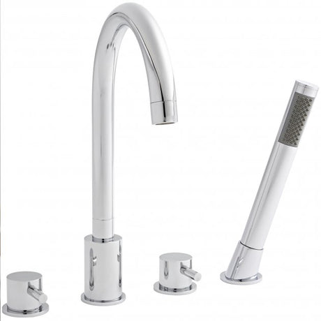 Kartell Plan 4 Hole Bath Shower Mixer Tap - Polished Chrome - TAP018PL