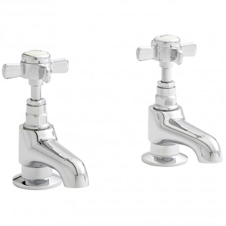Kartell Klassique Pair Basin Pillar Taps - Polished Chrome - TAP103KL
