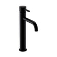 Kartell Nero Round Hi-Rise Mono Basin Mixer Tap - Matt Black - TAP153NR
