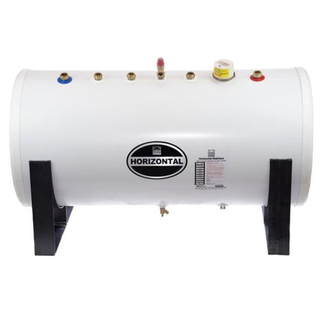 Telford Tempest Unvented Stainless Steel 400 Litre Horizontal Indirect Hot Water Cylinder - White - TSMI400H