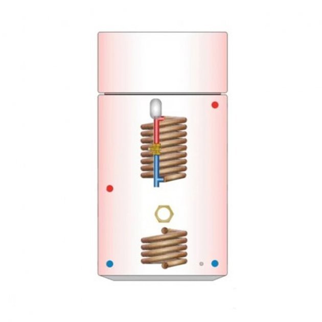 Telford Tristar Thermal Store 1800mm x 500mm Sealed Boiler Coil Vented Combination Copper Cylinder - 300 Litre - Blue - TSC300/4016
