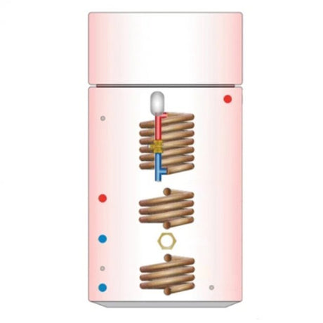 Telford Tristar Thermal Store 2000mm x 500mm Solar Thermal Sealed Coils Vented Combination Cylinder 300 Litre - Blue - TSC300/3016