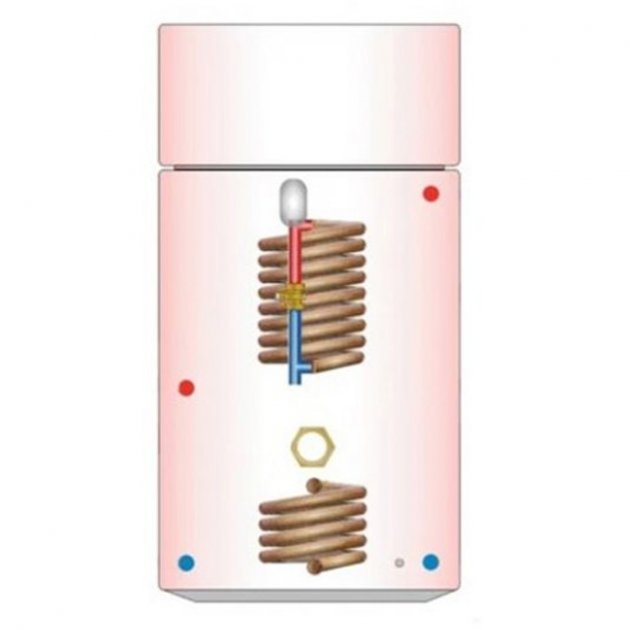Telford Tristar Thermal Store 1800mm x 500mm Sealed Boiler Coil Vented Combination Copper Cylinder - 250 Litre - Blue - TSC250/4015