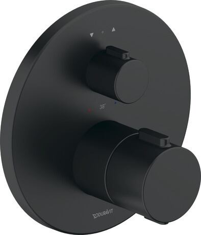 Duravit 2 Outlet Single Lever Thermostatic Shower Mixer - Matt Black - TH4200014046