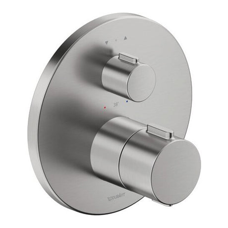 Duravit 2 Outlet Single Lever Thermostatic Shower Mixer - Stainless Steel - TH4200014070