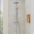 Duravit Thermostatic Bar Shower Kit With Fixed Shower Head and Handset - Chrome - TH4280008010