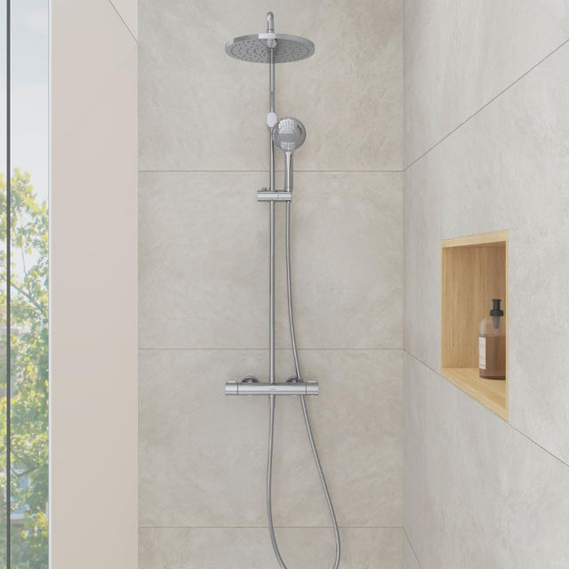 Duravit Thermostatic Bar Shower Kit With Fixed Shower Head and Handset - Chrome - TH4280008010