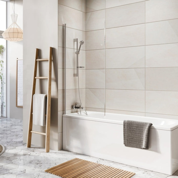 Scudo Thalia Single Panel Bathscreen 8mm - Chrome - THALIASINGLECHR