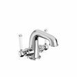 Tavistock Lansdown twin handle basin mixer tap with click waste in chrome finish