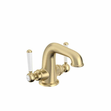 Tavistock Lansdown Twin Handle Basin Mixer With Click Waste - Brushed Brass - TLD1104