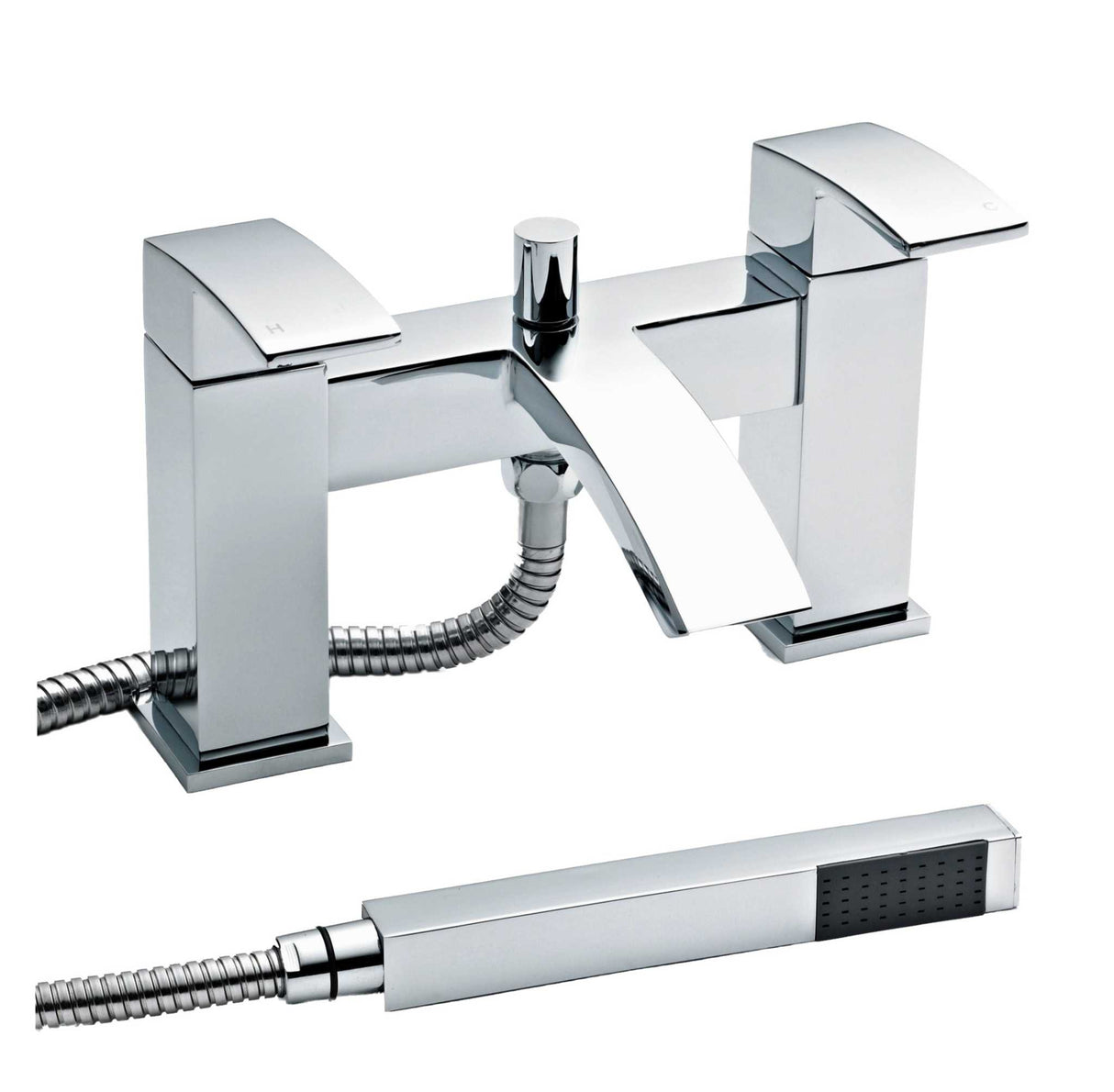 Nuie Pillar Mounted Vibe Bath Shower Mixer Tap - Chrome - TSI304