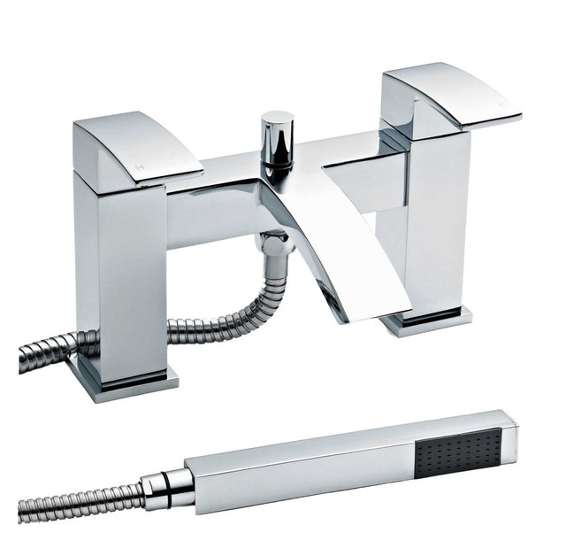 Nuie Pillar Mounted Vibe Bath Shower Mixer Tap - Chrome - TSI304