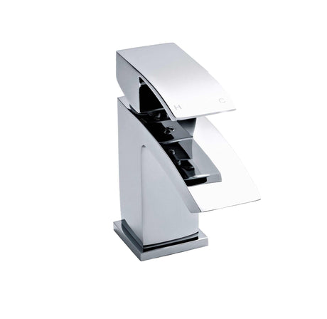 Nuie Push Button Waste Vibe Mini Mono Basin Mixer Tap - Chrome - TSI31
