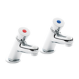 Nuie Pair Self Closing Non-Concussive Basin Taps  - Chrome - TWS007