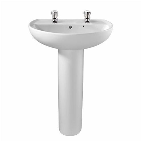 Twyford Alcona 2 Tap Washbasin 500×410 - AR4112WH - TAP 'N' SHOWER