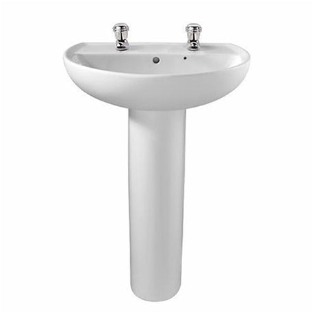 Twyford Alcona 2 Tap Washbasin 500×410 - AR4112WH - TAP 'N' SHOWER