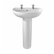 Twyford E100 2 Tap Round Washbasin 600×455 - AR4312WH - TAP 'N' SHOWER