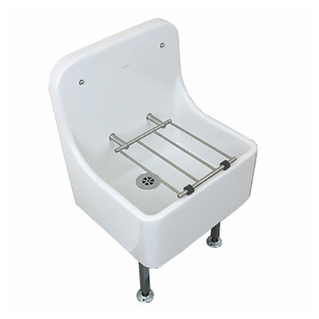Twyford High Back Cleaner Sink 470×405 with Grating - White - FC1044WH