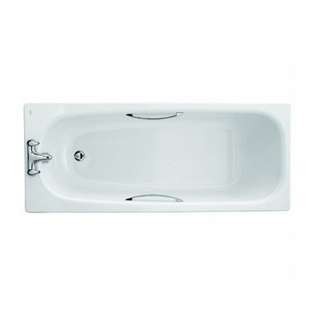 Twyford Neptune Bath 2 Tap Slip Resist with Grips 1500×700 - White - NE9472WH - TAP 'N' SHOWER