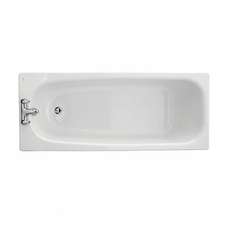 Twyford Neptune Bath 2 Tap Plain No Grips 1700×700 - White - NE9502WH - TAP 'N' SHOWER