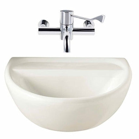 Twyford Sola 0 Tap Medical Washbasin 500×400 - White - SA4250WH - TAP 'N' SHOWER