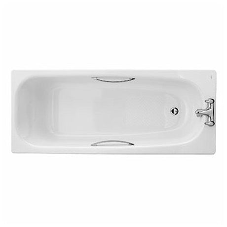 Twyford Shallow 2 Tap Slip Resist with Grips Bath 1700×700 - White - SB1772WH - TAP 'N' SHOWER