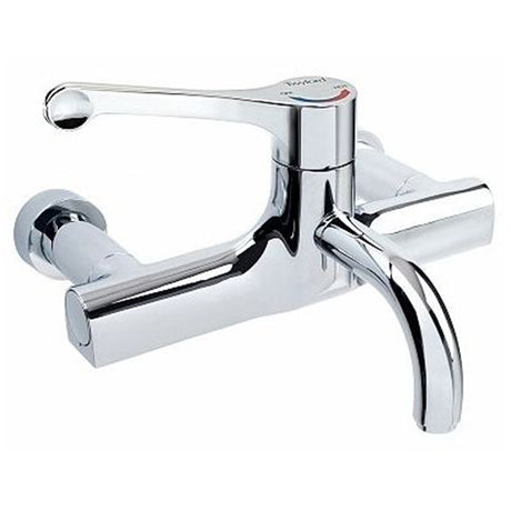 Twyford Sola Thermostatic Surgeons Wall Mixer Lever Tap Detachable Spout - Chrome - SF1132CP