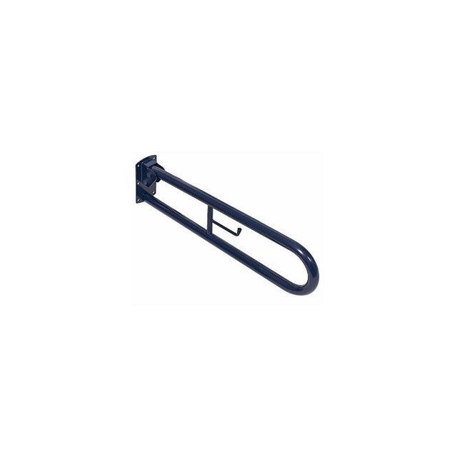 Twyford Doc M Hinged Support Rail with Toilet Roll Holder - Blue - SR5810BE - TAP 'N' SHOWER