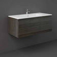 Rak Joy Uno Wall Hung Vanity Unit 1000mm - Moka Walnut - UNOWH100MOK