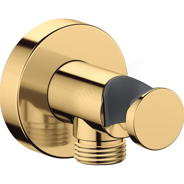 Duravit Round Wall Outlet 55mm x 55mm x 102mm - Polished Gold - UV0630009034