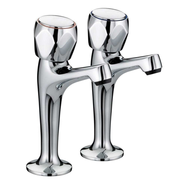Bristan Value Club Modern High Neck Kitchen Sink Taps Pair - Chrome - VAC HNK C MT