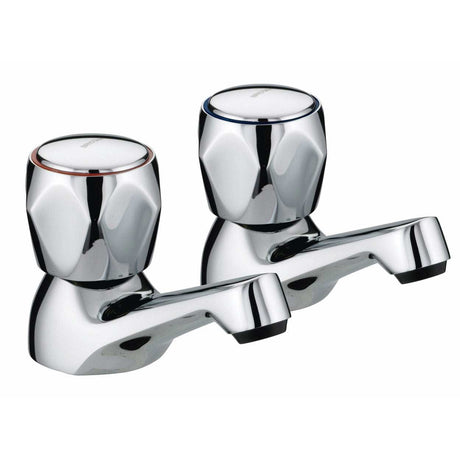 Bristan Value Club Modern Metal Heads Basin Taps - Chrome Plated - VAC