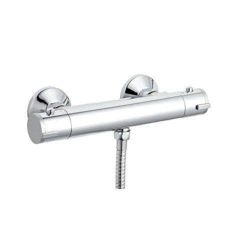 Nuie Round Bar Shower Valve Bottom Outlet ABS - Chrome - VBS001