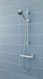 Nuie Bottom Outlet Minimalist Thermostatic Bar Shower Valve- Chrome - 