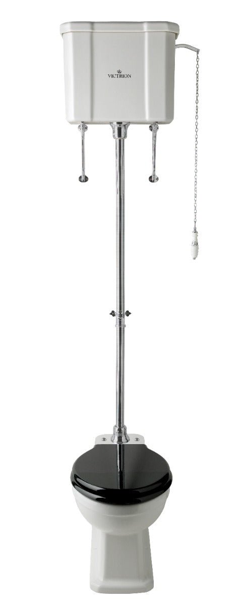 Launde Abbey Victrion High Level Flush Pipe Kit - Brushed Chrome - TAP 'N' SHOWER