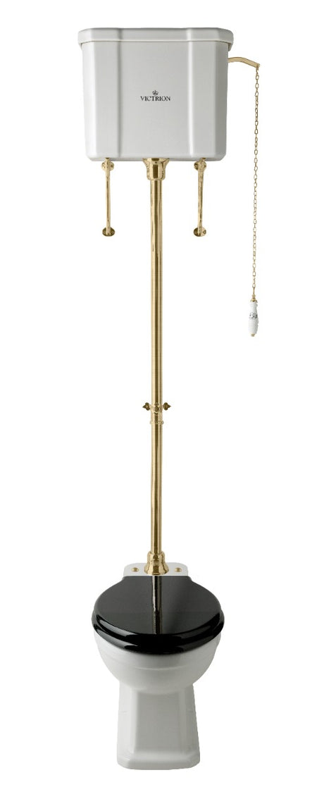 Launde Abbey Victrion High Level Flush Pipe Kit - Brushed Gold