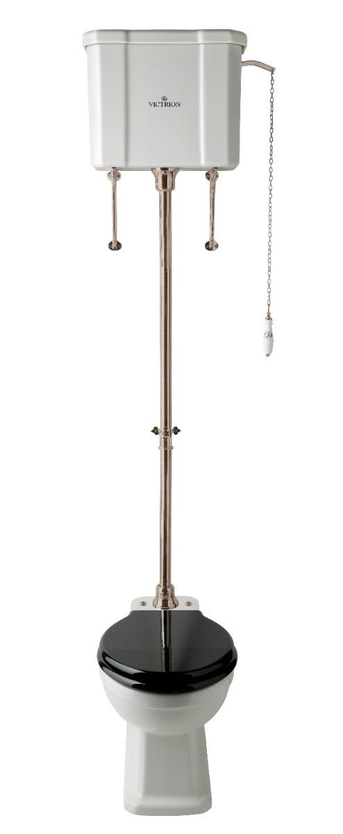 Launde Abbey Victrion High Level Flush Pipe Kit - Brushed Nickel - TAP 'N' SHOWER