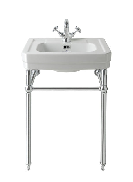 Launde Abbey Basin Stand Plain - Brushed Chrome