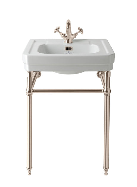 Launde Abbey Basin Stand Plain - Brushed Nickel