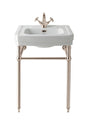 Launde Abbey Basin Stand Plain - Brushed Nickel - TAP 'N' SHOWER