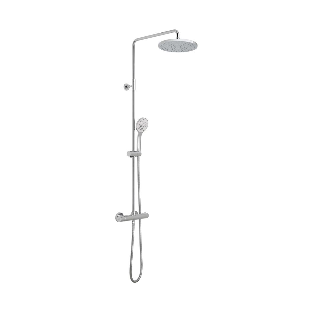 Vado Velo Adjustable Round Thermostatic Shower Column - Polished Chrome - VEL-149RRK-RO-CP