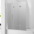 Frontline Aquaglass LH 3 Fold 6mm Glass Bath Screen 1400 x 1200mm - Clear - BE611628L-SMOKE