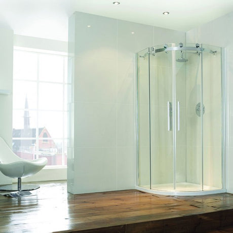 Frontline Aquaglass Frameless 1200x800mm 2 Door Offset Quadrant - Clear - BED9562B-1280-F