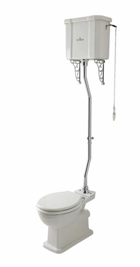 Bayswater Victrion High Level Flush Pipe with Brackets - Chrome - VCHF003PCP