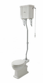 Bayswater Victrion High Level Flush Pipe with Brackets - Chrome - VCHF003PCP